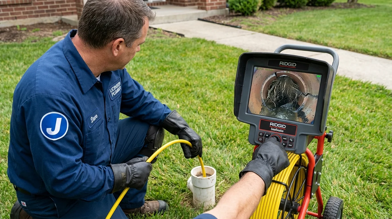 Sewer camera inspection being performed by Johns Plumbing LLC in Denison